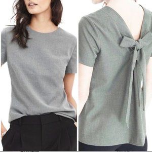 Gray Short-Sleeve Banana Republic Blouse in XXSP